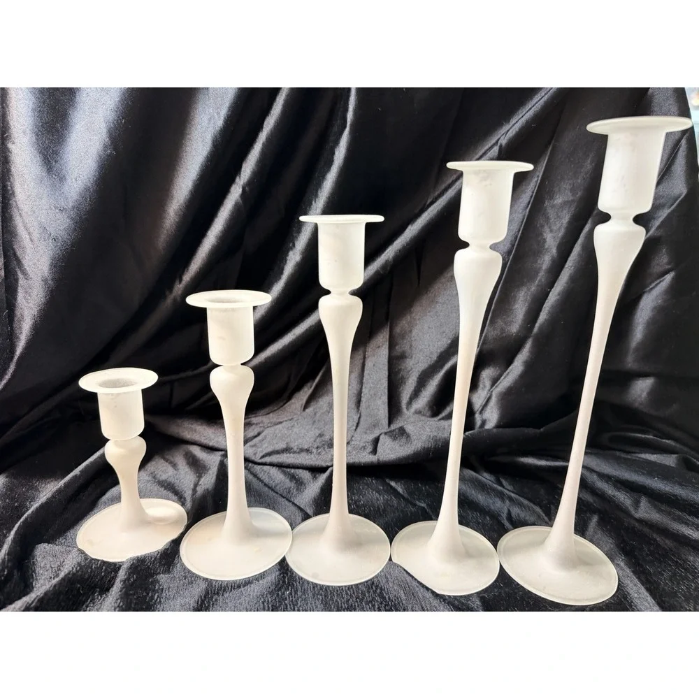 5‎ STAIRCASE IKEA BLOMSTER CANDLE HOLDERS IN FROSTED GLASS (2676)